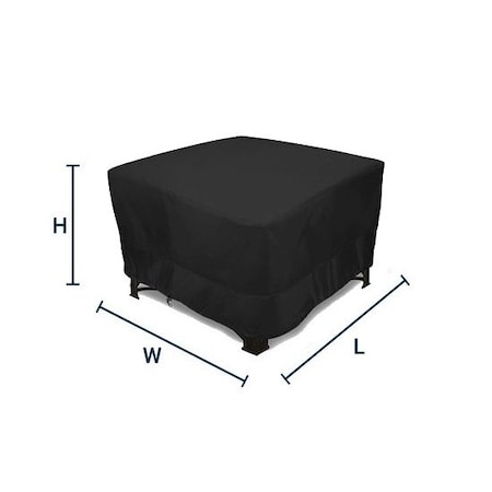 Eevelle Meridian Square Table/Firepit Cover, Black, 52 in L x 52 in W x 25.5 in H MDTSQFL-BLK